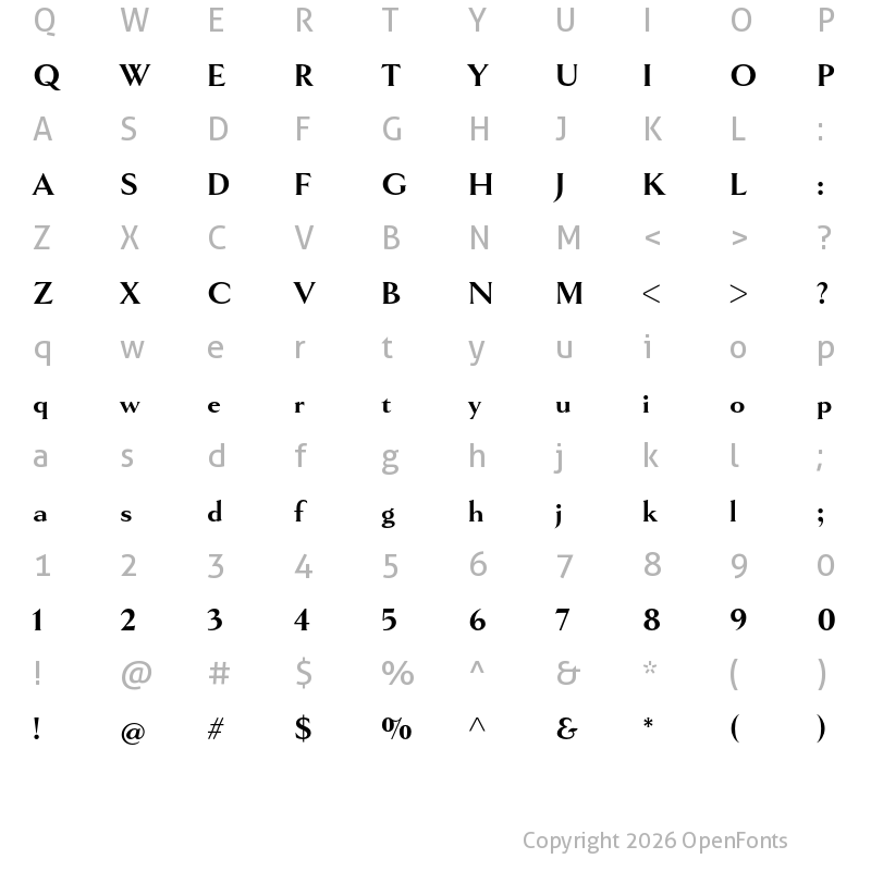 Character Map of Goldenbook Extrabold