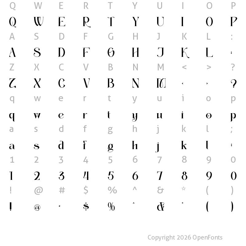 Character Map of Goldfish - Personal use Regular