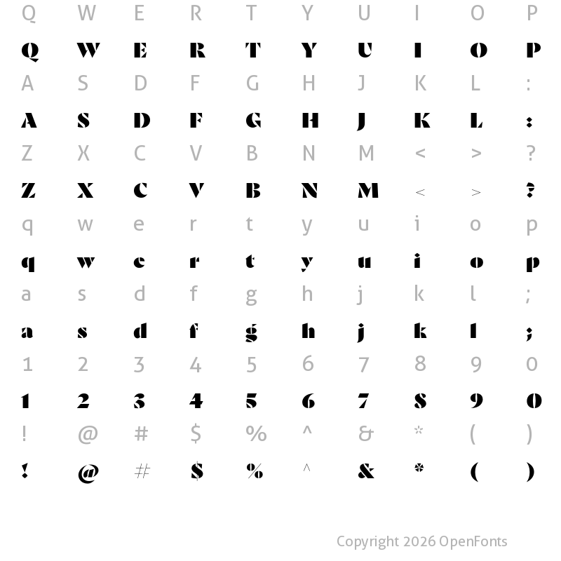Character Map of Goldich Black