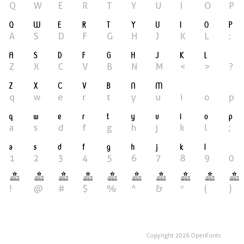 Character Map of GOLDLEAF BOLD PERSONAL USE Bold