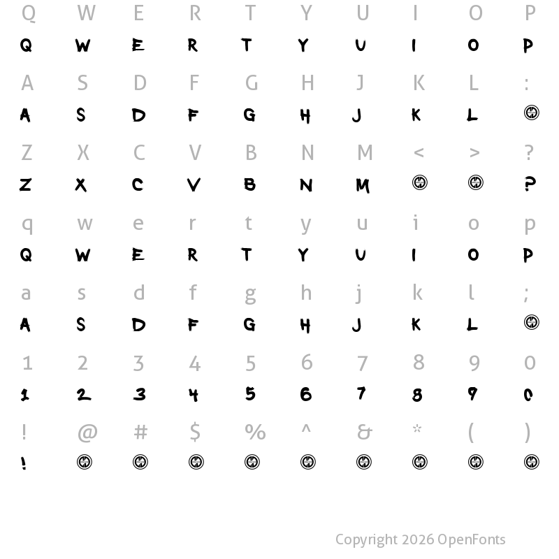 Character Map of Golf Club Homicide Regular
