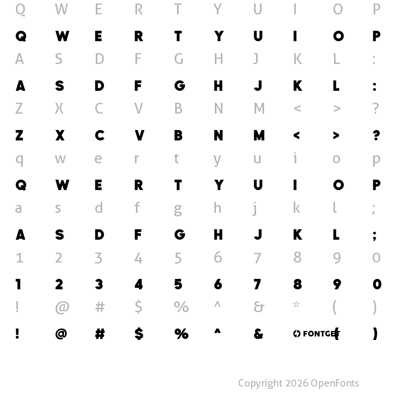 Character Map of Gollie Regular