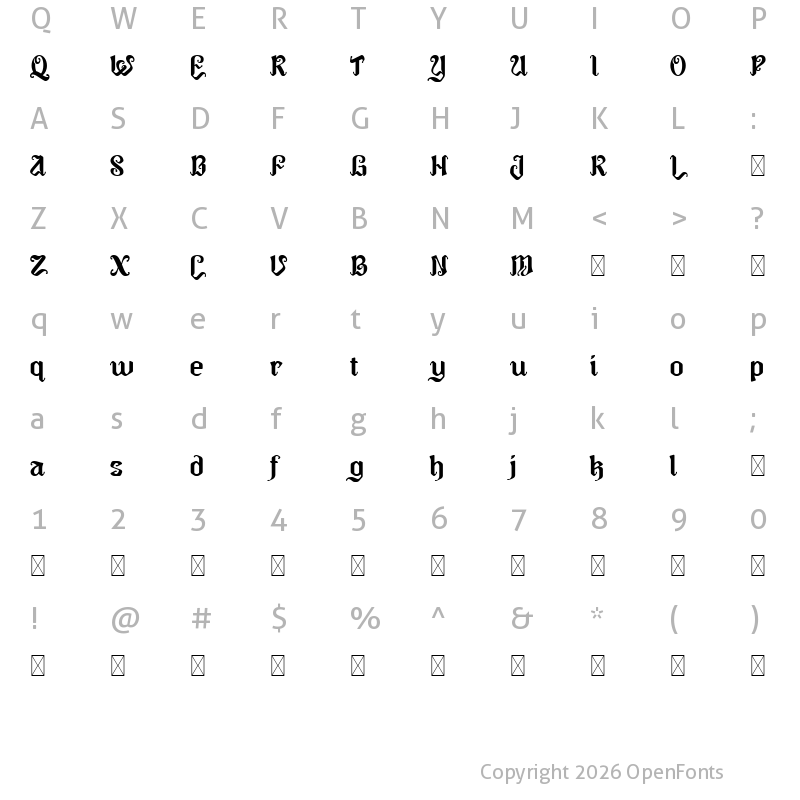 Character Map of Golligan Regular