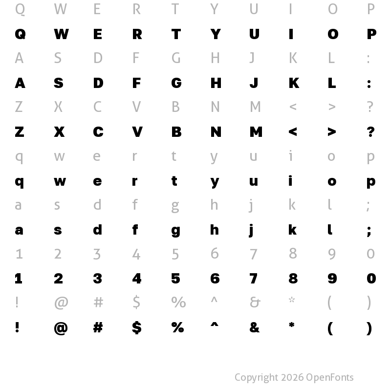 Character Map of Golos Text ExtraBold