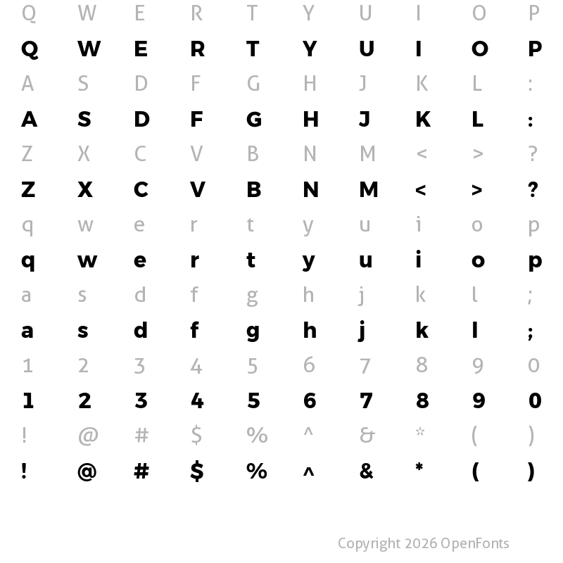 Character Map of Gontserrat Bold