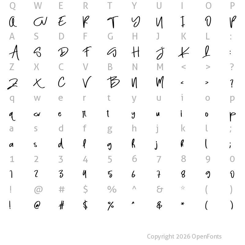 Character Map of Good Day Regular