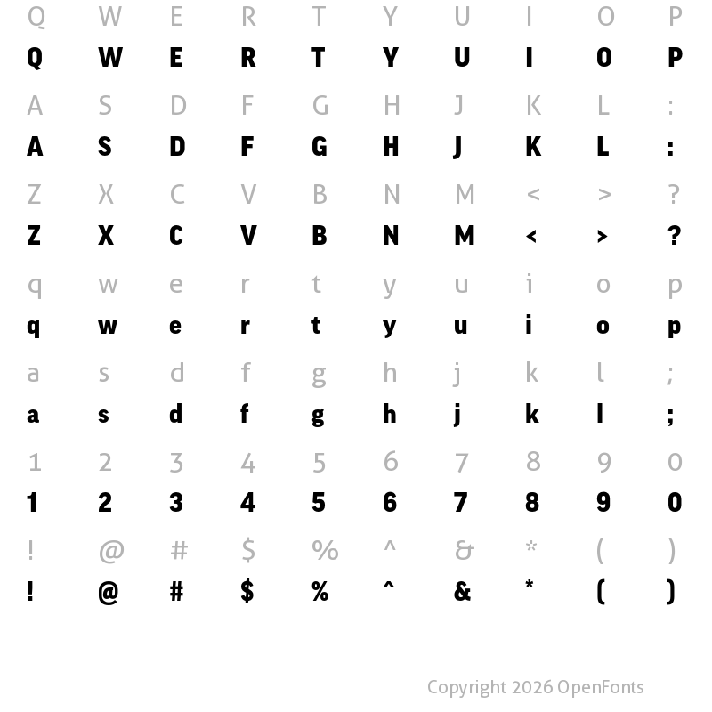 Character Map of Good Pro Black