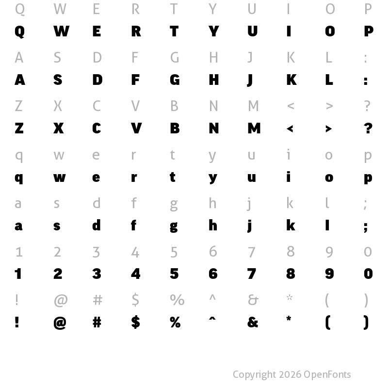 Character Map of Good Pro Wide Ultra