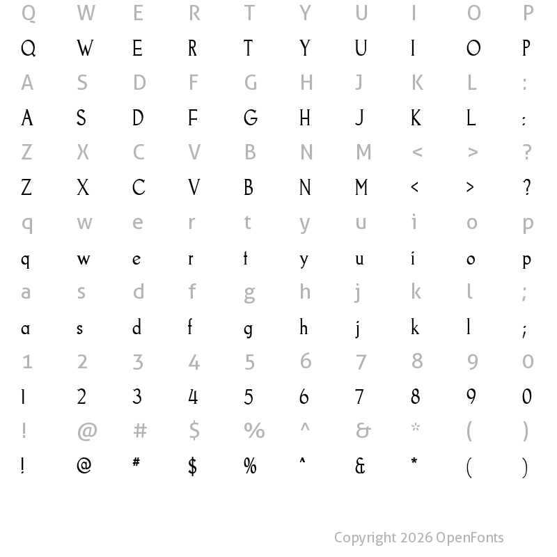 Character Map of Goodfish Regular