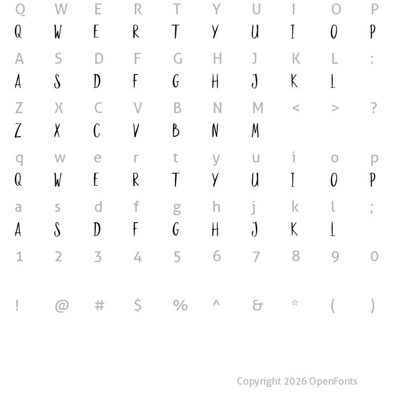 Character Map of Goodies Alt2 Regular