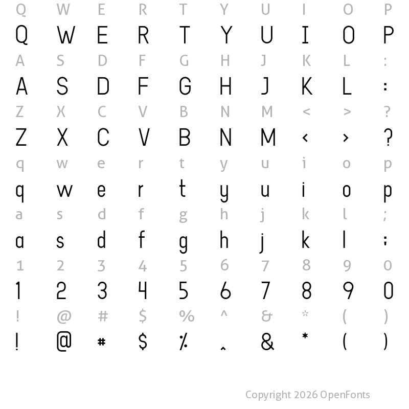 Character Map of Goodlight Light