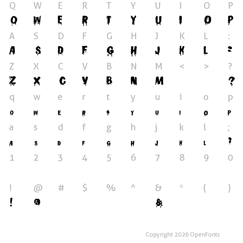 Character Map of Gooey Gooey