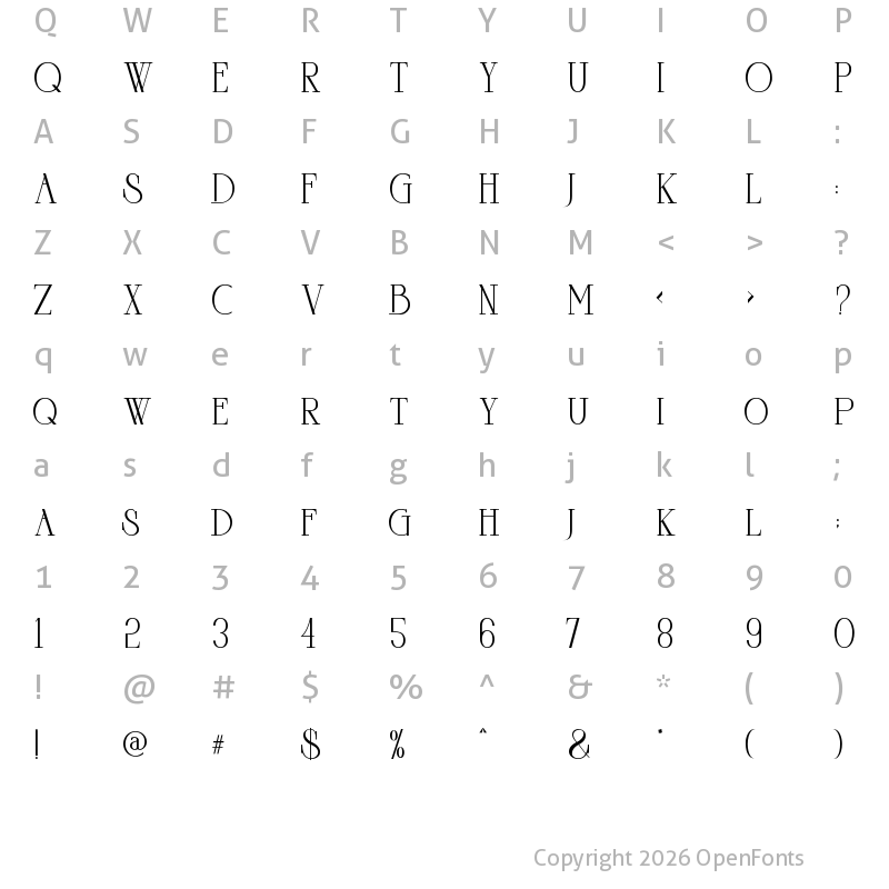 Character Map of goord Reguler