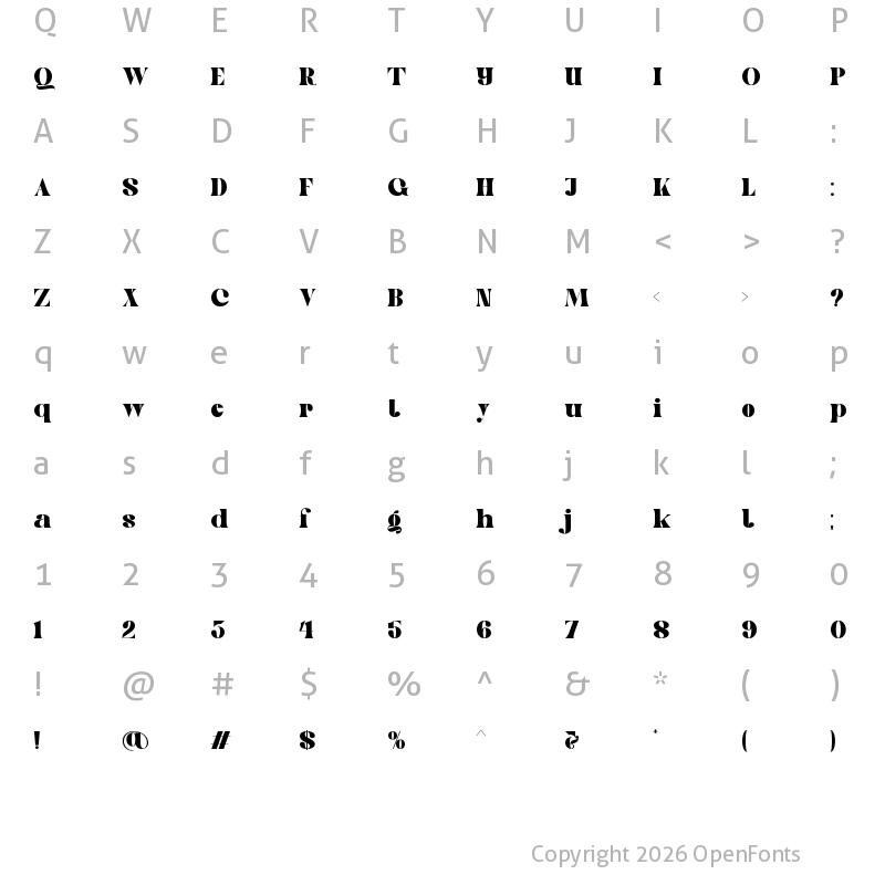 Character Map of Goovy Modice Regular