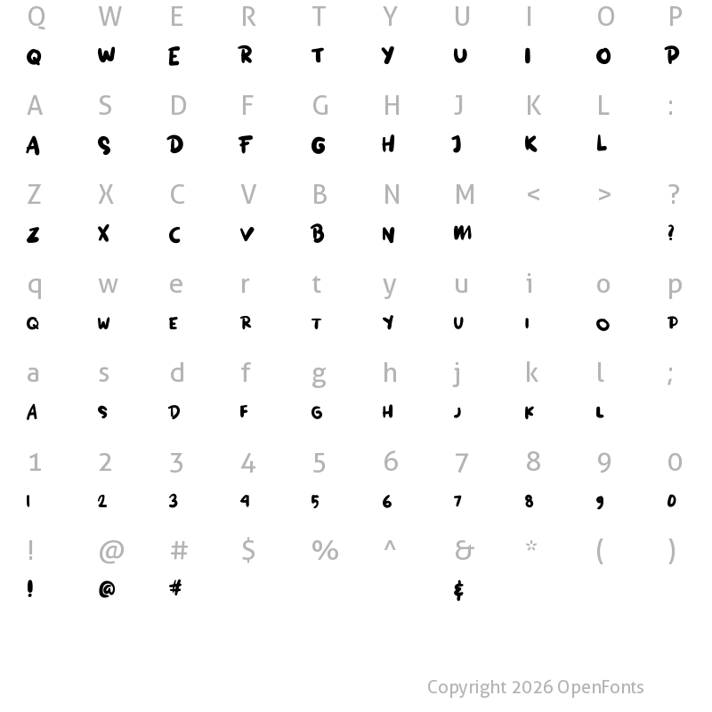 Character Map of GORGE  ASH Regular
