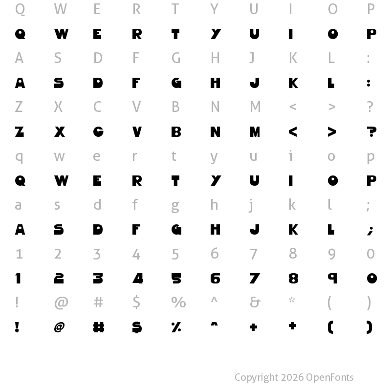 Character Map of Gorgeous Girls Regular