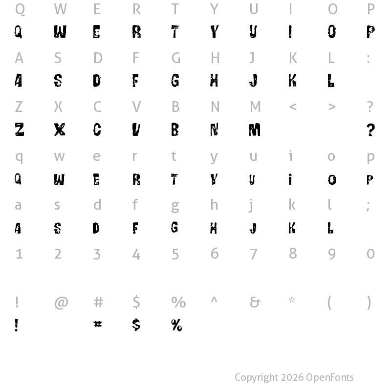 Character Map of Gorgo Regular