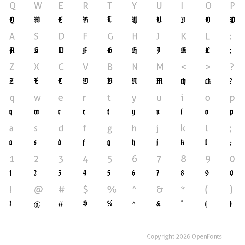 Character Map of Gotenburg A Bold