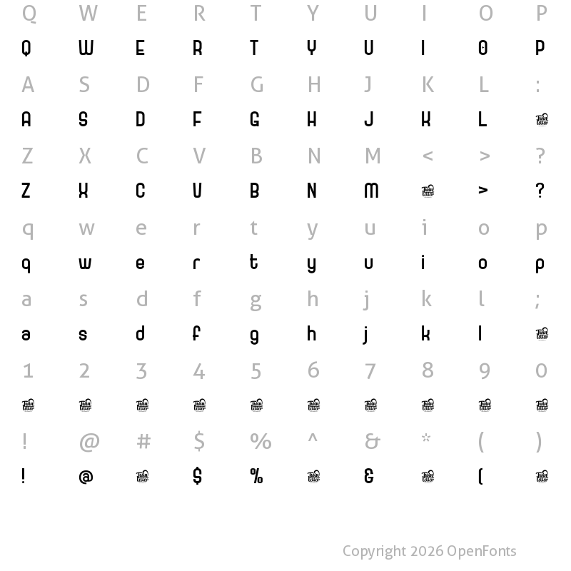 Character Map of GOXAC Regular