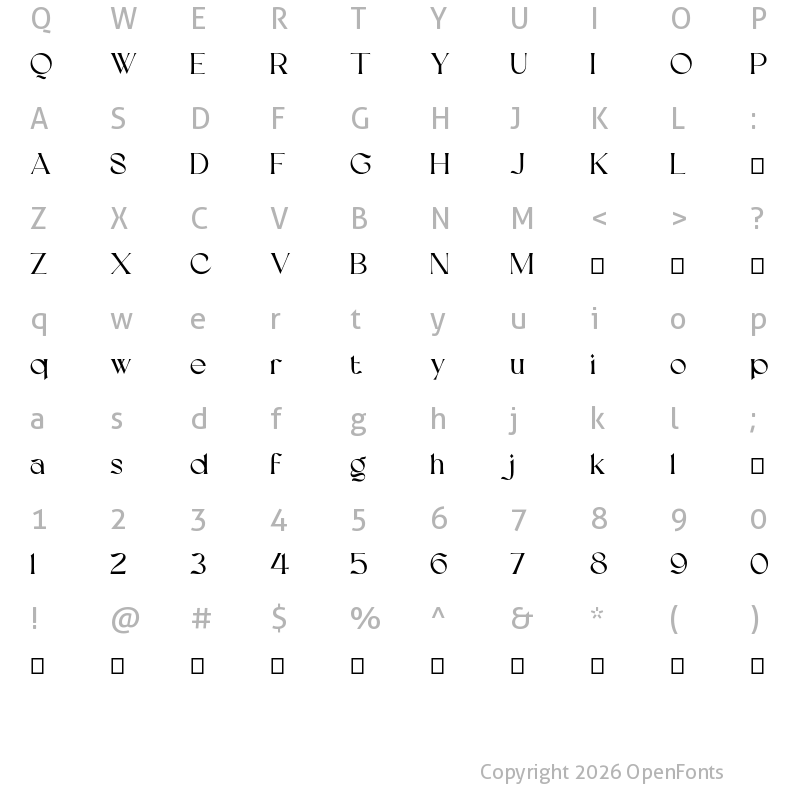 Character Map of Gracheva Regular