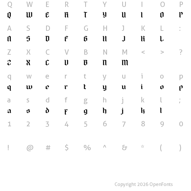 Character Map of GRACIASDEMO Regular
