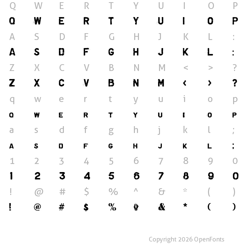 Character Map of Graffiare Regular