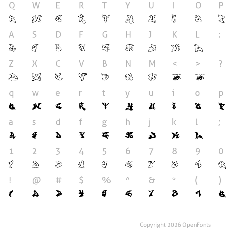 Character Map of graffonti atomic.bomb
