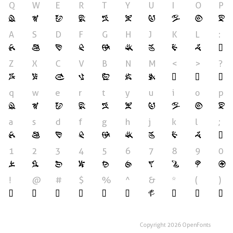 Character Map of GRAFFPITY Regular