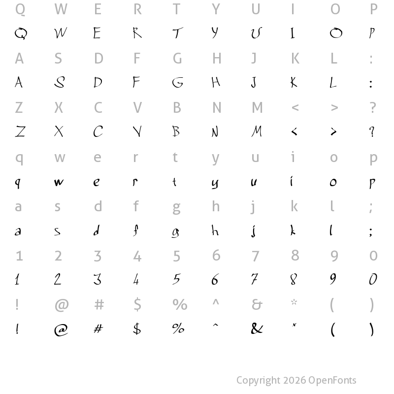 Character Map of Grafitrk Regular