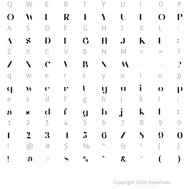 Character Map of gramling Regular
