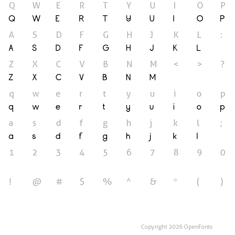 Character Map of Grancino Regular