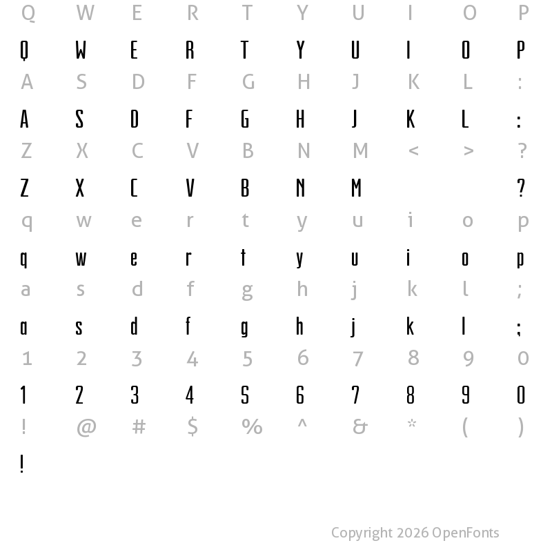 Character Map of GRAND FINALE Bold