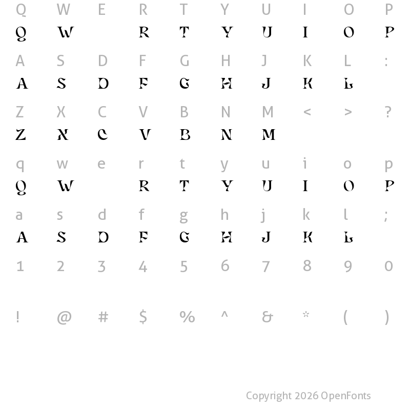 Character Map of Grand HavenDemo Regular
