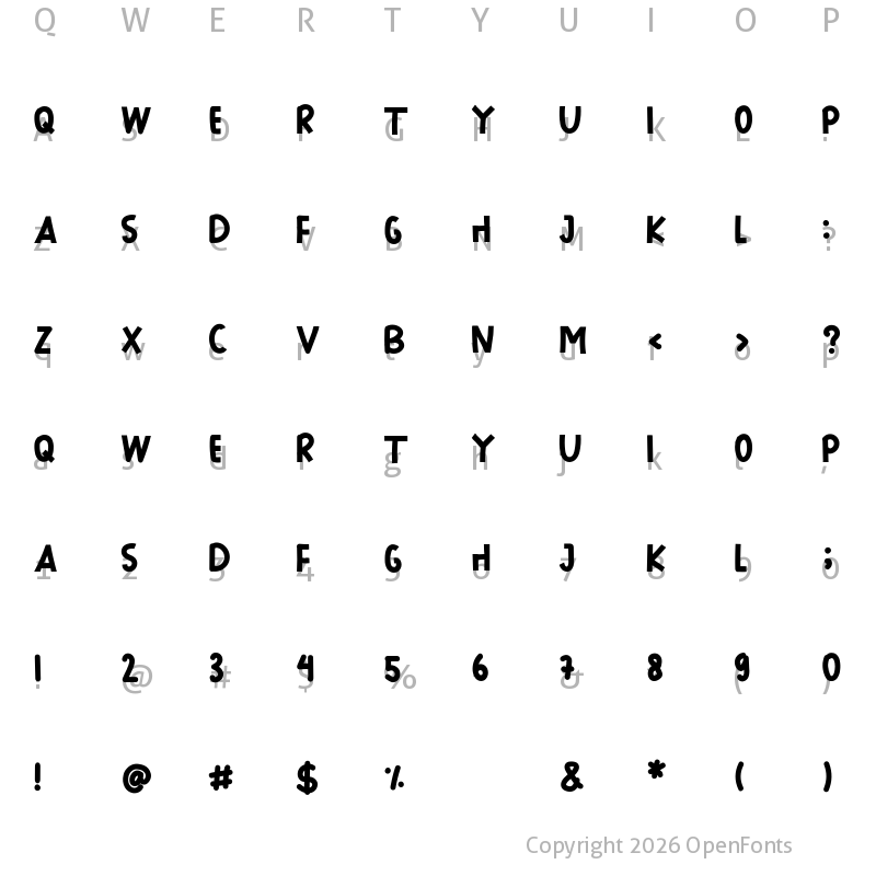 Character Map of GRANDFONT Regular