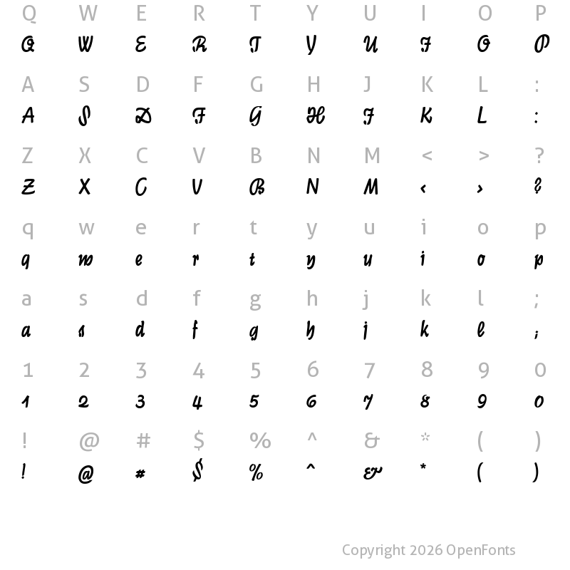 Character Map of Graphic CAT Regular