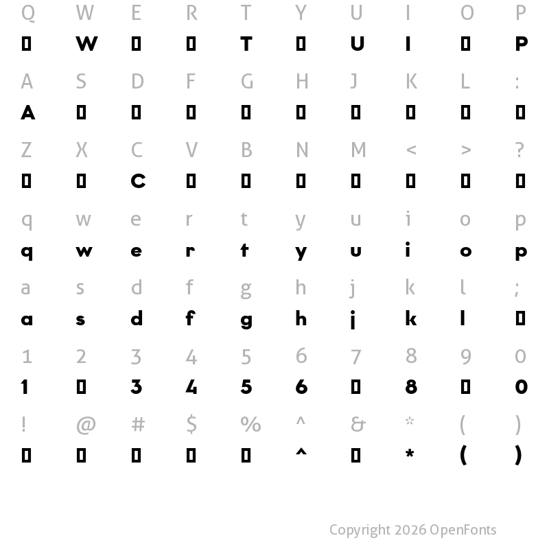 Character Map of Graphit-Bold ?