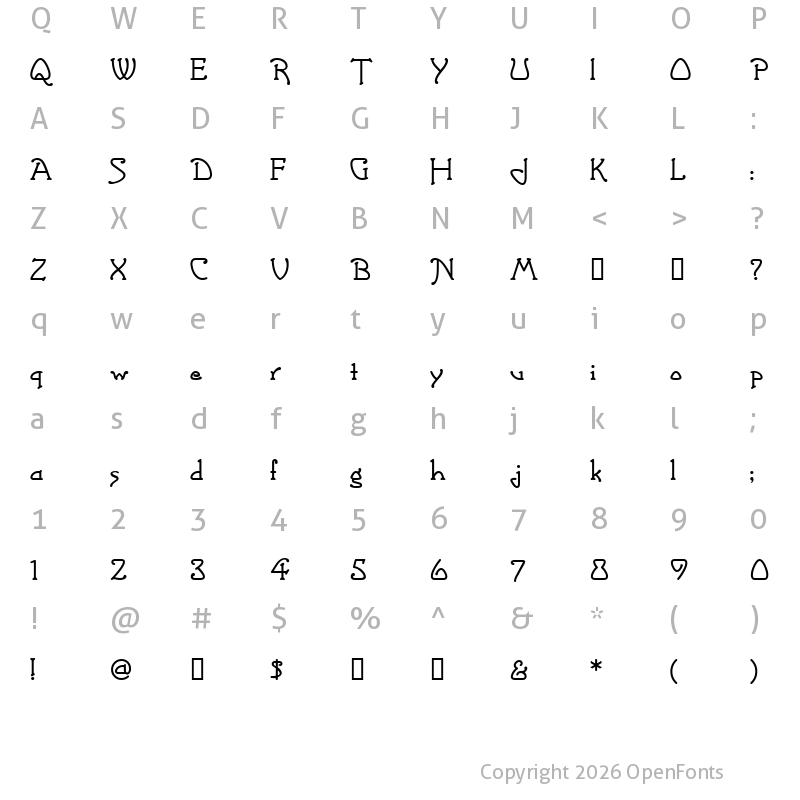 Character Map of Grasshopper Regular