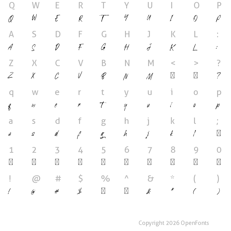 Character Map of Gratosca Morgan Regular