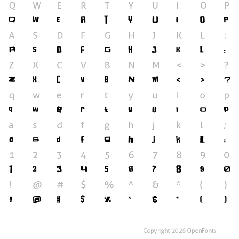 Character Map of Gravel-Gang Regular