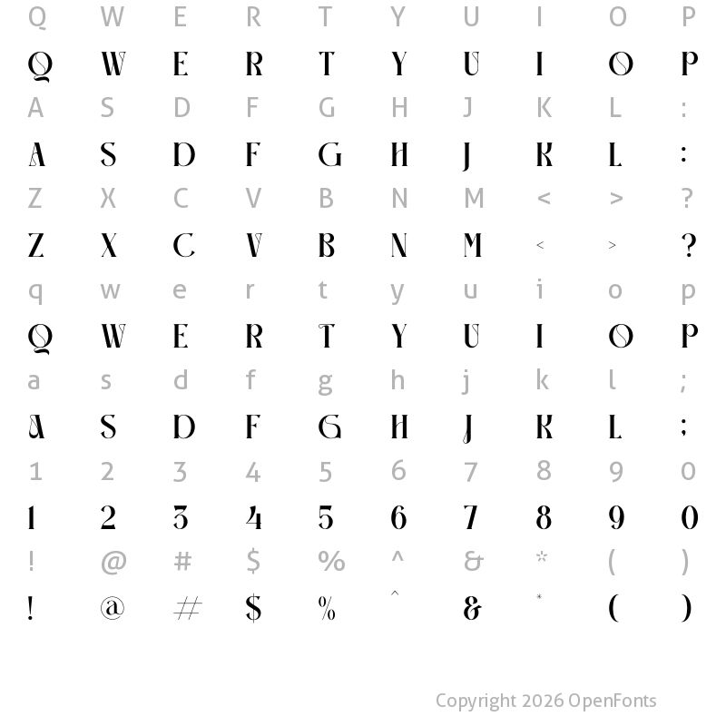 Character Map of GRAVHEZ Regular