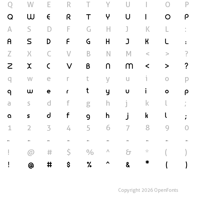 Character Map of Grayson - Demo Regular