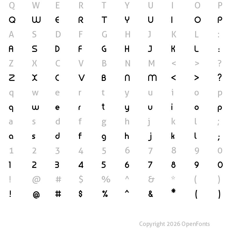 Character Map of Grayson Regular