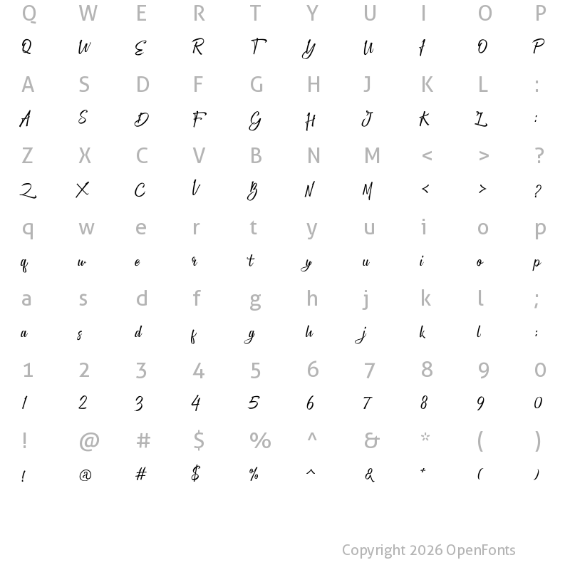 Character Map of Greather Regular