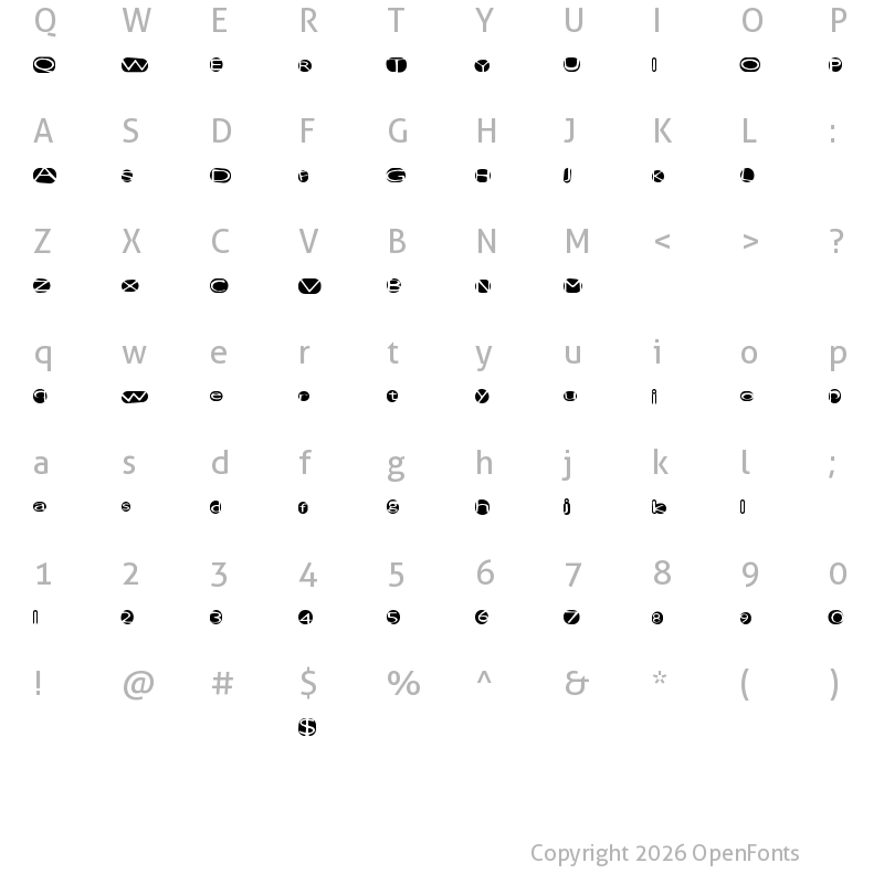 Character Map of GreatStorm Regular