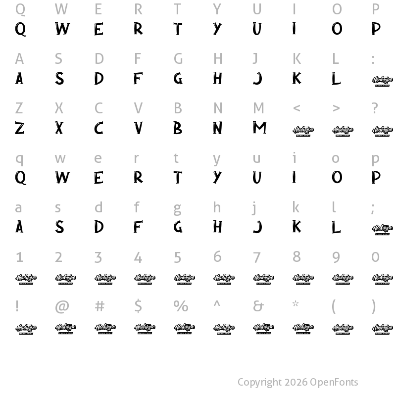 Character Map of Green Balloon Demo Regular