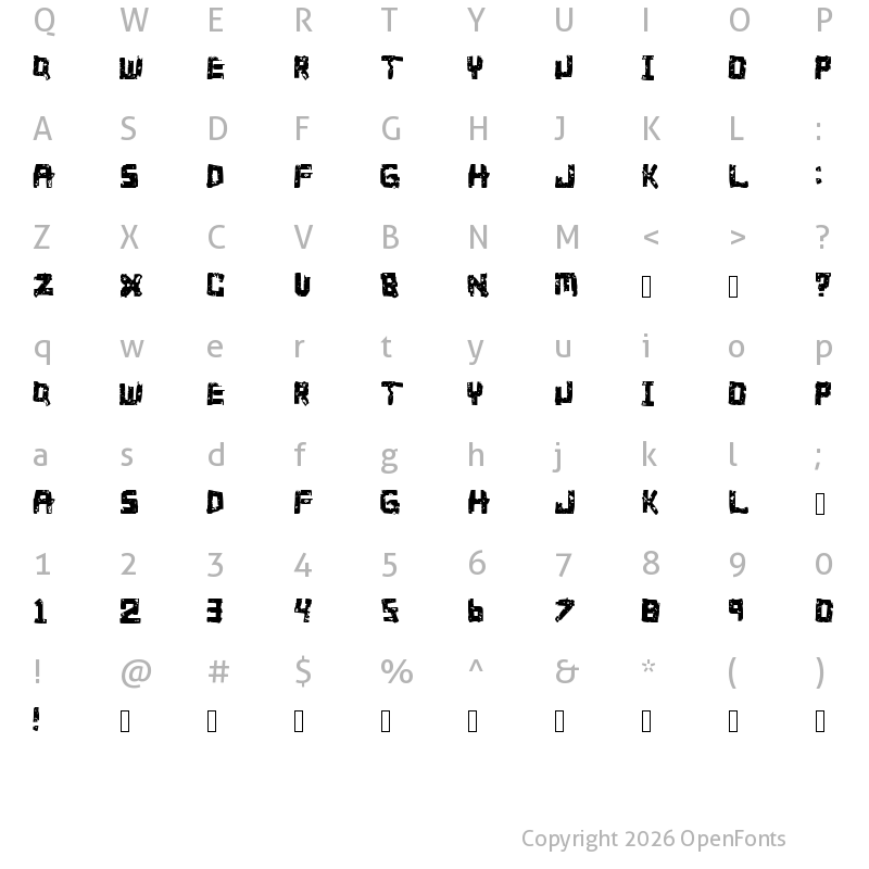 Character Map of Green_Day_21_Glyphs Regular