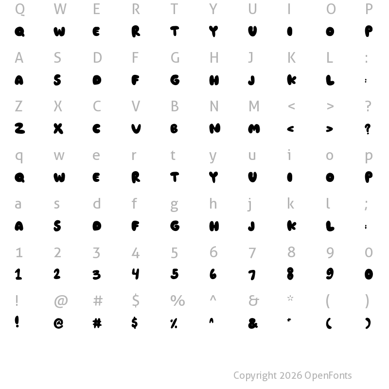Character Map of GREENSEA Regular
