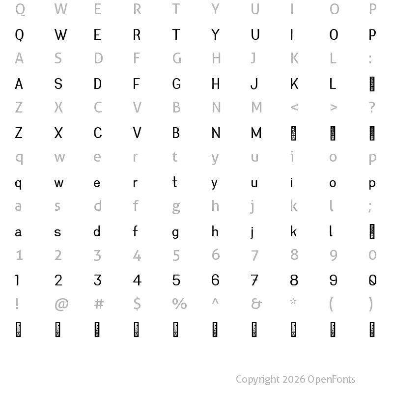 Character Map of Greenstyle-Personal-Use-Only Regular