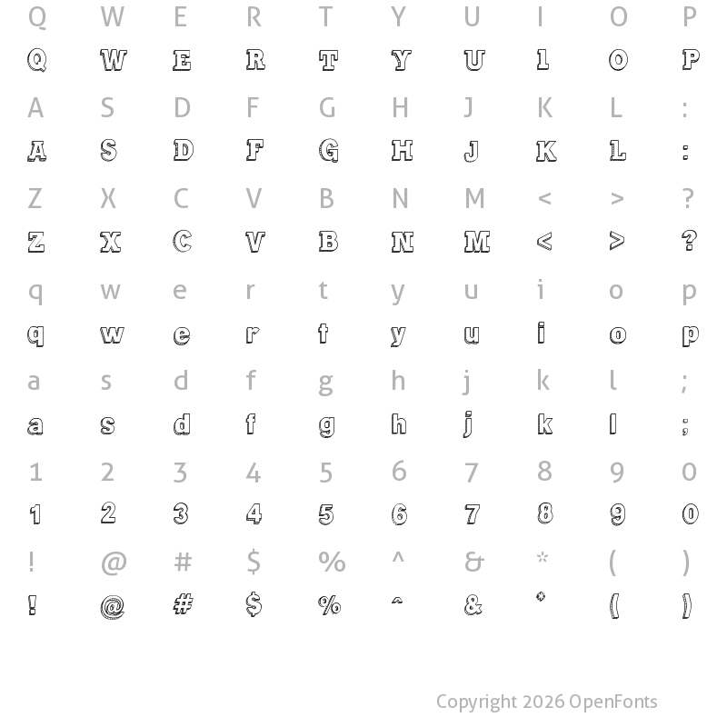Character Map of Gregory Packaging Regular