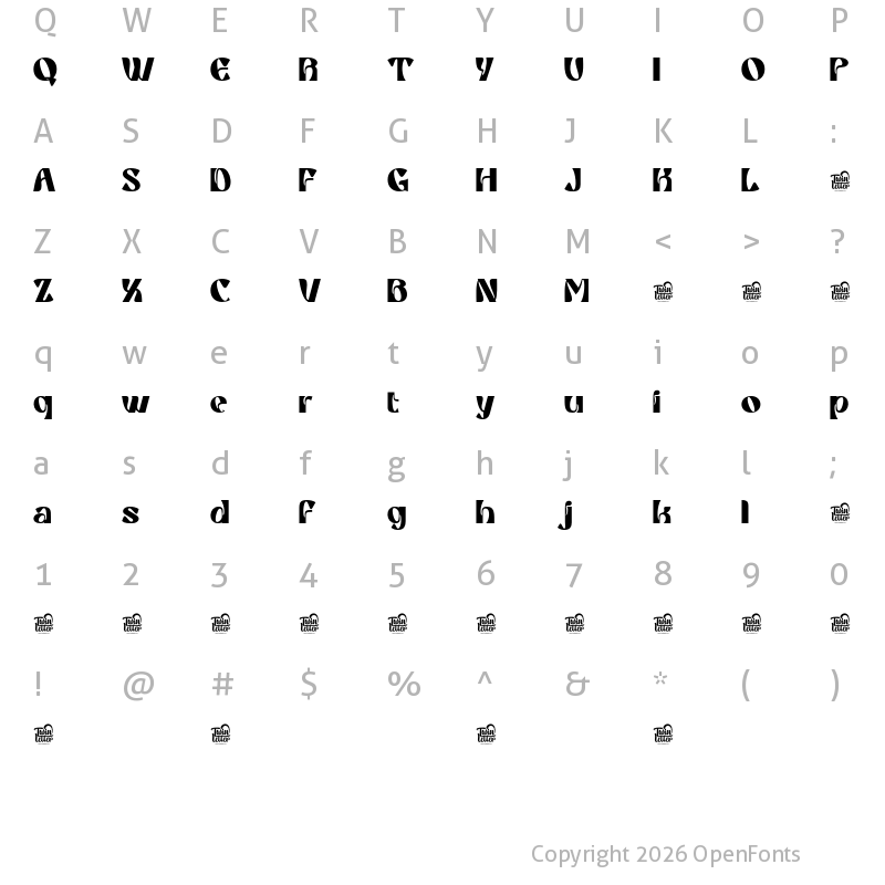 Character Map of Griaste Regular